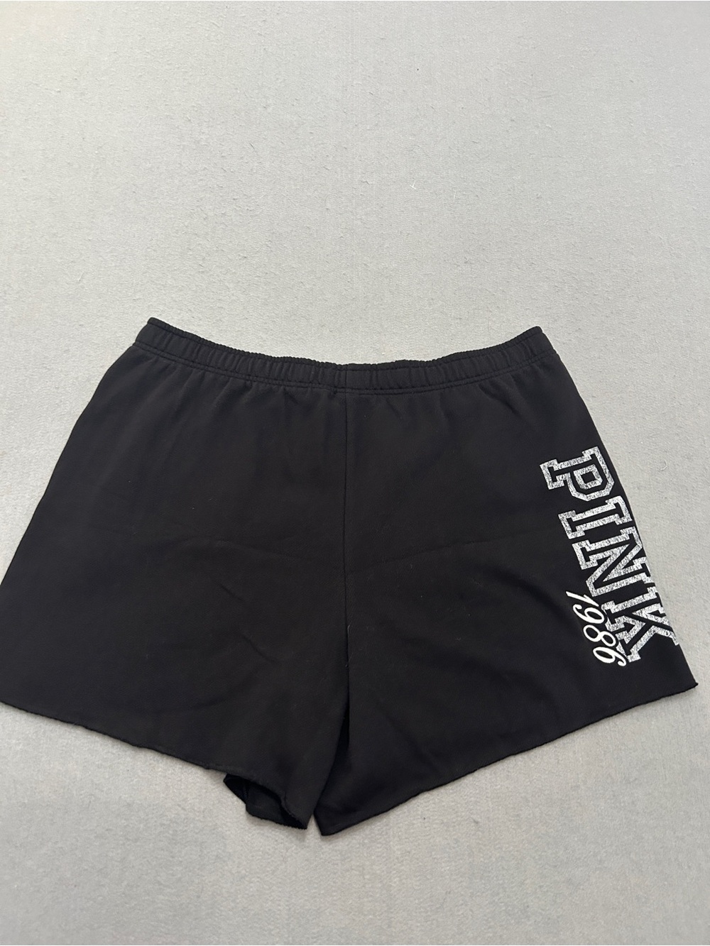 PINK Victoria's Secret Black Women's Athletic Shorts with White Logo Size XXL